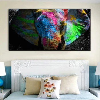 Enkelt farve elefant dyr malerlærred mural decoration maleri