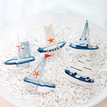 Hot salg! Marine Nautiske Kreative Sejlbåd Mode Room Decor Figurer Figurer Middelhavs-Stil Skib Lille båd pynt
