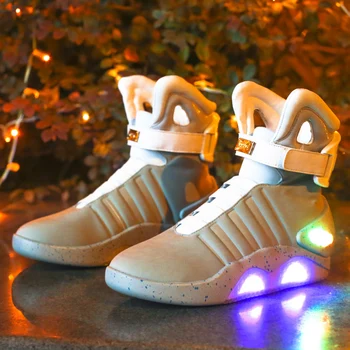 Voksne USB-Opladning Led Lysende Sko Til Mænd Mode Lys Op Afslappet Mænd tilbage til Fremtiden Glødende Sneakers Gratis fragt
