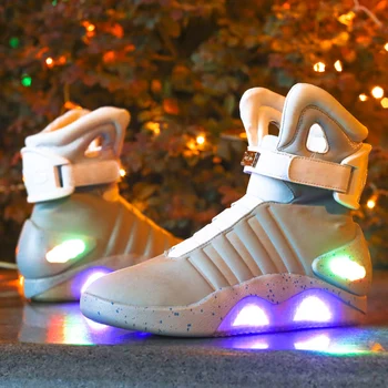 Voksne USB-Opladning Led Lysende Sko Til Mænd Mode Lys Op Afslappet Mænd tilbage til Fremtiden Glødende Sneakers Gratis fragt