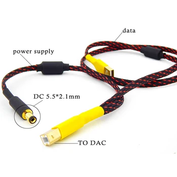 High-end DAC (power \ signal) separat forstærker usb-kabel USB-A til USB-B-DC-stik 5.5*2.1 mm til USB-B-Uafhængig strømforsyning