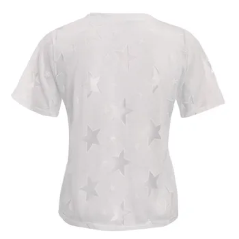 SAGACE nye Mode t-shirts Dame Damer Sommeren Korte Ærmer Stjerne Print Casual Toppe, T-Shirt kvindelige O Hals kortærmet t-shirt