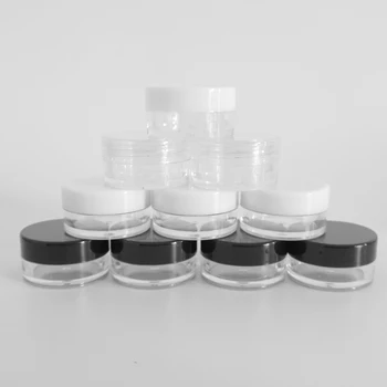 100pcs 5g 5ml Tomme Plast Kosmetiske Makeup Jar Potter Cleart Prøve Flasker Eyeshadow Cream Lip Balm Container