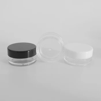 100pcs 5g 5ml Tomme Plast Kosmetiske Makeup Jar Potter Cleart Prøve Flasker Eyeshadow Cream Lip Balm Container