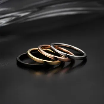BONISKISS 4stk 2MM Rustfrit Stål Kno Stacking Ringe til Kvinder, Piger Bryllup Engagement Ring Finger Stabelbare Ringe Sæt