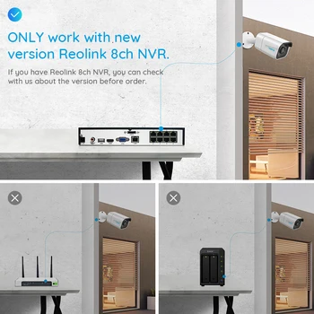 Reolink 4K Kamera PoE Bullet Night Vision Mic Motion Detection Udendørs Add-on Cam KUN for Reolink NVR B800