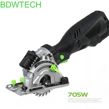 BDWTCH Elektrisk Mini rundsav Med Laser Til at Skære i Træ,PVC-rør BTC01 - 705W med 3 savklinge rundsav