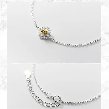 WANTME Ægte 925 Sterling Sølv Darling Daisy Chain Armbånd for Fashion Kvinder Kompatibel med Smykker Særlig Store Smykker