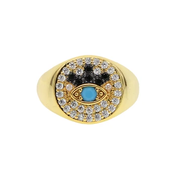 Vintage mode Guld farve Onde øje finger engagement ring for kvinder heldig tyrkisk smykker