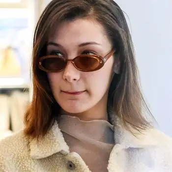 2018 Små Ovale Solbriller Kvinder Mænd retro vintage Solbriller Damer Sort Hvid Pink klare nuancer solbriller til Kvinder 90'erne