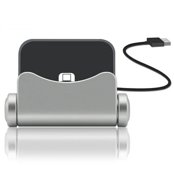 2 i 1 Flytbar Mobiltelefon Opladning og telefonholder,360 graders rotation,Bærbare, iphone/micro/Type-C med Kabel