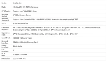 HUANANZHI X99 F8 X99 Bundkort combo kit sæt Intel XEON E5 2678 V3 støtte 8 * DDR4 RECC IKKE-ECC-hukommelse M. 2 NVME USB3.0 ATX