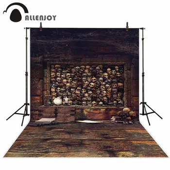 Allenjoy skelet utryg træ gulv fotografering baggrund brun rustikke træ bord på væggen bange foto-kulisse, photocall rekvisitter