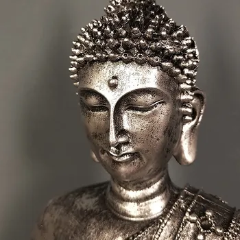 Buddha Hoved Skulptur Zen Haven Sæt Fyrfadslyset Lysestager Træ-Display Skuffe Boligtilbehør 2021 Nytår Dekoration
