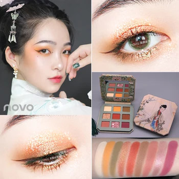 Nye Kinesiske Tang-Dynastiet Damer Eyeshadow Palette Mat Glans Vandtæt langvarig Pigment Eye Makeup Nøgen Skønhed Kosmetik