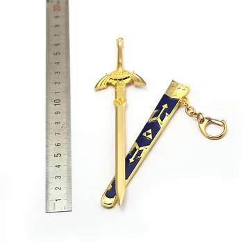 HSIC 17cm The Legend of Zelda Pust af den Vilde Nøglering Guld Metal nøglering Sværd Toy Skede Chaveiro Mænd Smykker HC12989