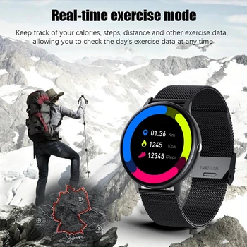 LIGE2020 Nyt, Smart ur Damer, mænd, Fuld touch fitness tracker blodtryk sove smart ur damer smartwatch til Xiaomi
