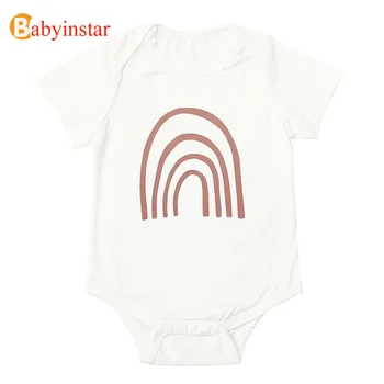 Babyinstar Baby Tøj, Mode Regnbue Trykt Sparkedragt til Baby Sommer Bære Baby Piger Tøj Baby Dreng Kort Ærme Tøj