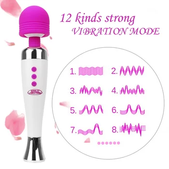 IKOKY USB-Opladning Magic Wand 12 Hastighed Kraftig Vibrator AV Massageapparat Vibratorer Sex Legetøj til Kvinder G-punktet, Klitoris Stimulering