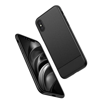 Luksus Soft TPU Carbon Fiber Case Til Apple iPhone XS Max X iPhone 9 9 Plus 8 7 7 Plus 6 6 Plus