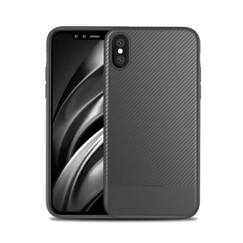 Luksus Soft TPU Carbon Fiber Case Til Apple iPhone XS Max X iPhone 9 9 Plus 8 7 7 Plus 6 6 Plus