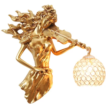 Europæiske Kreative Krystal Væglampe Guld Luksus Indretning Sengelampe, Stue, Soveværelse Baggrund Væglampe Indendørs Belysning