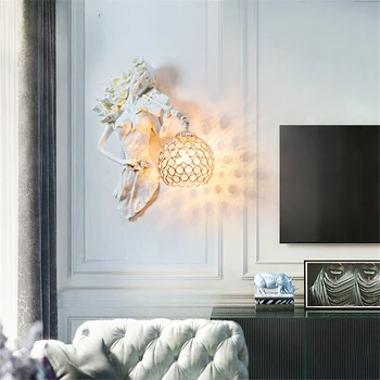 Europæiske Kreative Krystal Væglampe Guld Luksus Indretning Sengelampe, Stue, Soveværelse Baggrund Væglampe Indendørs Belysning