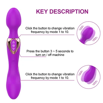 OLO Kraftfulde Stor Klitoris Vibratorer til at Stimulere 10 Hastigheder Sex Legetøj Til kvinder for Kvinder Dobbelt Hoved Shock Magic Wand Body Massager