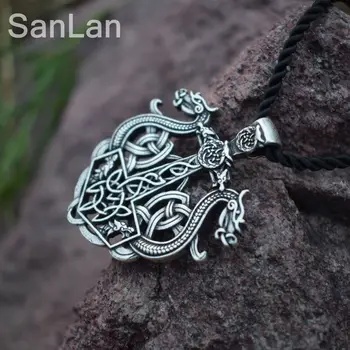 SanLan Mærke viking skib halskæde viking amulet store double dragon skib vedhæng nordiske talisman smykker