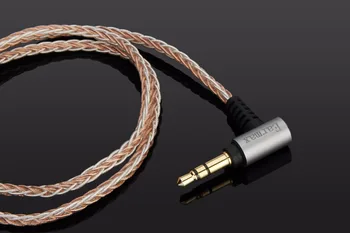 4FT/6FT 7N 8core 3,5 mm til 3,5 mm han til mandlige 90 Grader Højre Vinkel Opgradere OCC Sølv Audio Kabel