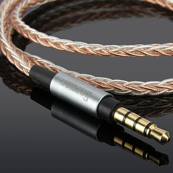 4FT/6FT 7N 8core 3,5 mm til 3,5 mm han til mandlige 90 Grader Højre Vinkel Opgradere OCC Sølv Audio Kabel