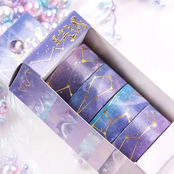 10 sæt/parti DIY Japansk Papir nattehimlen, stjerne, marts cherry Dekorative Tape Tegnefilm Washi Tape/Masking Tape, Klistermærker