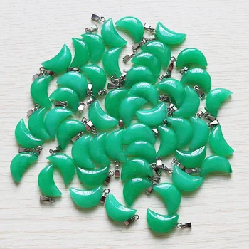 Engros-30stk/masse Mode grøn Malaysiske jad e Månen Form charms perler, Vedhæng DIY Smykker at Gøre for kvinder gratis shiping