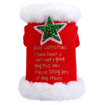 Jul Hund Coat Jakke Pels Krave Hunde Tøj Til Små Og Mellemstore Hunde Tøj Varm Hvalp Tøj Vinter Pet Kostume Ropa Perro