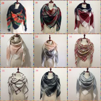 300 farve vinteren oversize plaid nye designer tæppe unisex akryl wrap cashmere pashmina tørklæde sjal til foråret falder 140x140CM