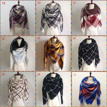 300 farve vinteren oversize plaid nye designer tæppe unisex akryl wrap cashmere pashmina tørklæde sjal til foråret falder 140x140CM