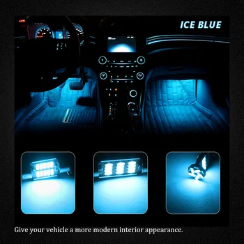 Wolflamp 10stk Hvid, Ice Blue Canbus LED Interiør Bil Lys For 2007-2017 Jeep Wrangler Kort Lys Dome Lampe Nummerplade Lygte