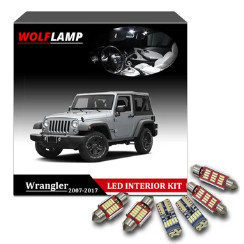 Wolflamp 10stk Hvid, Ice Blue Canbus LED Interiør Bil Lys For 2007-2017 Jeep Wrangler Kort Lys Dome Lampe Nummerplade Lygte