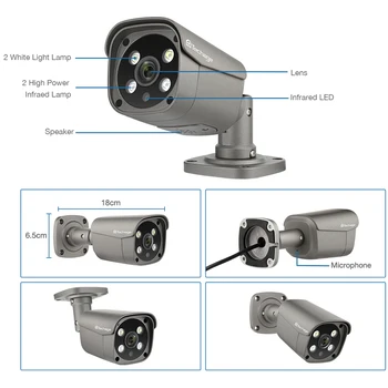 Techage H. 265 5MP IP-Kamera POE To-Vejs Audio Onvif Ai Menneskelige Opdagelse Video Kamera Udendørs Vandtæt Home Security AI Kamera