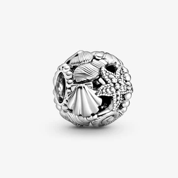 NYE Sommer ocean 925 Sterling Sølv Shell Søstjerner Passer Oprindelige sølv Armbånd Perler Egnet Til Kvinder, DIY Smykker