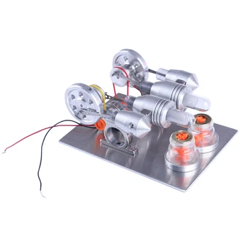 Dobbelt Cylinder Stirling Motor Model Fysik-Eksperiment med Videnskab Videnskab Legetøj for de Studerendes Læring Kit Legetøj Til Børn Gaver