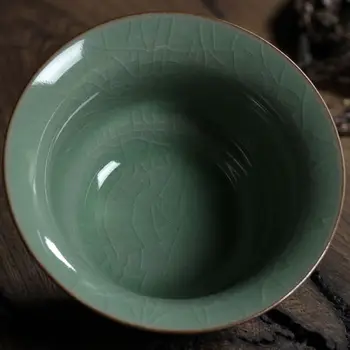 [STORHED] Longquan Celadon Porcelæn Gaiwan Kina Tekopper Crackle Glasur Tekande Drinkware 150ml