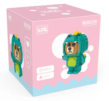 LOZ byggesten nye produkt micro diamant pink kanin Frog bære børns legetøj ferie gave