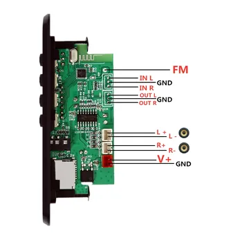 2stk/pack 2*25W 50W forstærker MP3 WMA-Afspiller Dekoder yrelsen 6V-18V Bluetooth-5.0 Bil-Afspiller, FM-Radio Modul Støtte TF USB-AUX -