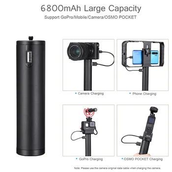 Ulanzi BG2 Batteri Håndgrebet Selfie Stick til Gopro 9 7 6 Osmo Pocket Kamera FIMI Palm Snoppa Vmate Tilbehør Powe levering Greb