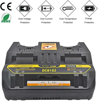 For Dewalt 14,4 V 18V 20V Lithium Batteri Oplader DCB104 DCB102 Li-Ion Batteri DCB118 DCB1418 DCB140 DCB183 DCB200