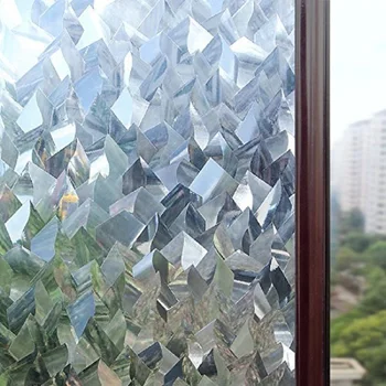 150cm Længde Statisk Klamre sig Window Film Geometri Beskyttelse af Privatlivets fred Dekorative Genanvendeligt Glas-Folie For Vindue, Dør Kabinet Bordet