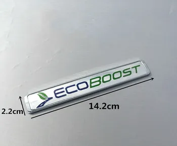 1 STK 3D ABS Ecoboost Logo Badge Sport Bil Mærkat Chrome Decal For Ford Focus 2 3 4 Fiesta Kuga Undslippe Mondeo Bil Styling