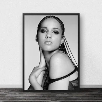 Alicia Keys Plakat Klud Silke Væg Kunst Stof Plakater og Prints Væg Udsmykning Til Hjemmet Bar Cafe Hjem Dekoration