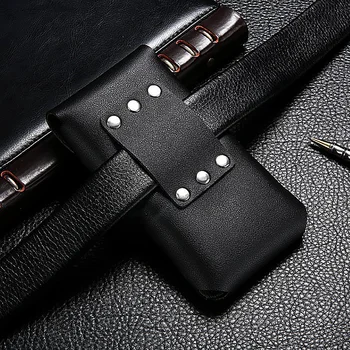 Universal i Ægte Læder Case til iPhone, Samsung, Huawei Xiaomi Herre Taljen Pack Beskyttende Taske til 4,5-6,5 tommer Mobiltelefoner